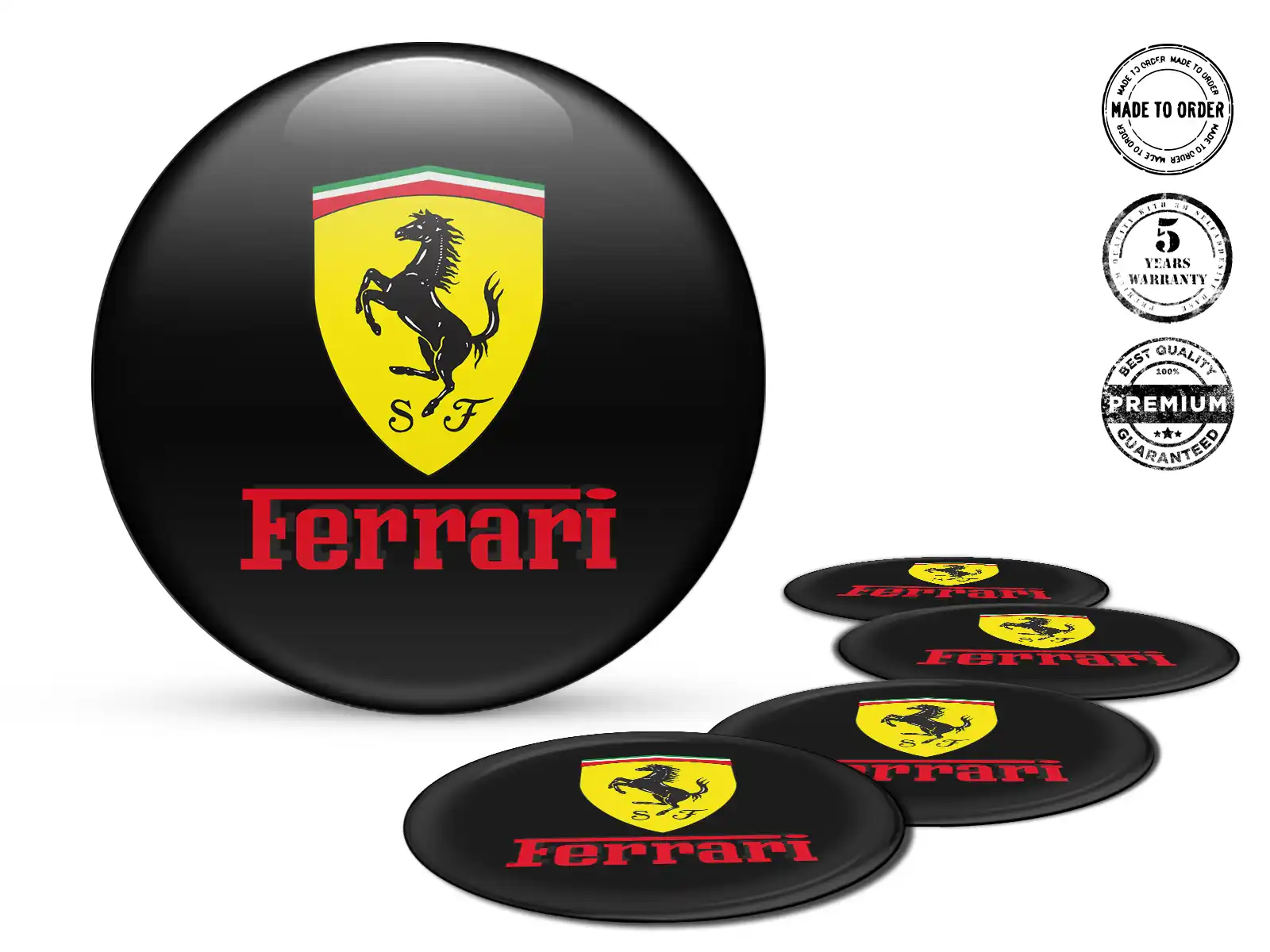 Ferrari Édition Autocollants Cache-Moyeu Style Bombé